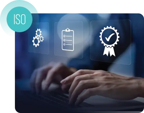 Baner przedstawiający wdrażanie, audyty i szkolenia ISO 27001, ISO 22301, System Zarządzania Bezpieczeństwem Informacji (SZBI) oraz System Zarządzania Ciągłością Działania (SZCD) – ComCERT.