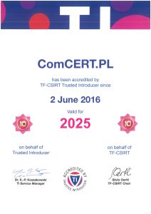 TF-CSIRT Trusted Introducer – inicjatywa zrzeszająca zespoły CSIRT z całej Europy.